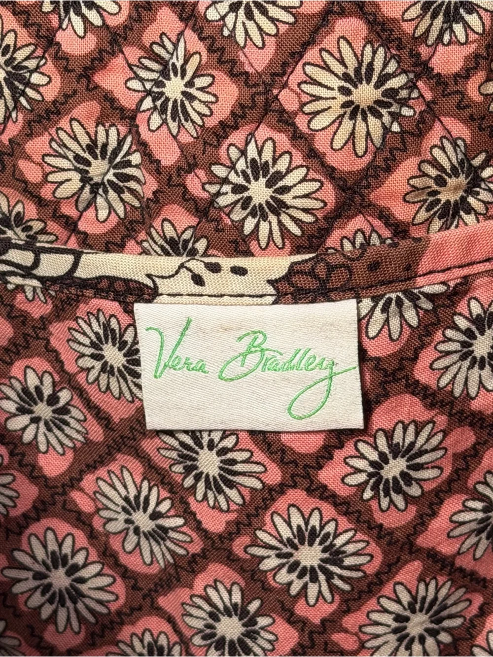 Vera Bradley Quilted Floral Tote Bag - Pink & Brown